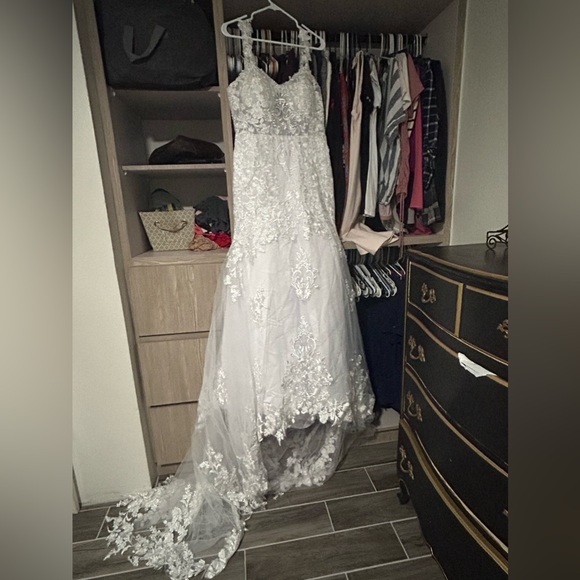 Women’s Tulle Lace Beach wedding dress for bride. Chiffon Boho/ Bohemian size 12 - Picture 5 of 15